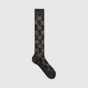 古驰/Gucci 金银丝线GG短袜 476525-3G199-1063