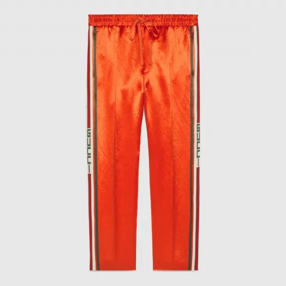 古驰/Gucci 条纹织带慢跑长裤 495697 Z791A 7660
