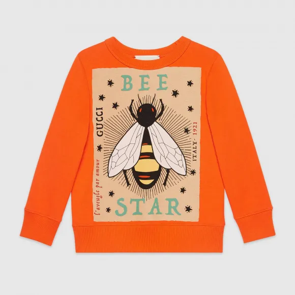 古驰/Gucci 儿童“Bee Star”印花卫衣 497957_X9L80_7775