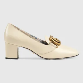 古驰/Gucci 双G皮革中跟浅口鞋 525333 C9D00 9526