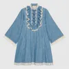 古驰/Gucci 蕾丝细节牛仔罩衫 527610 XRB77 4059
