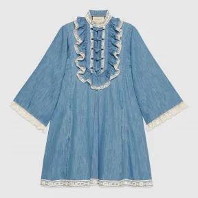 古驰/Gucci 蕾丝细节牛仔罩衫 527610 XRB77 4059