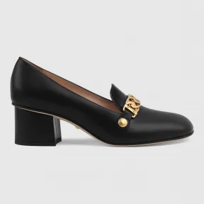 古驰/Gucci Sylvie系列皮革中跟浅口鞋 537539 CQXS0 1183