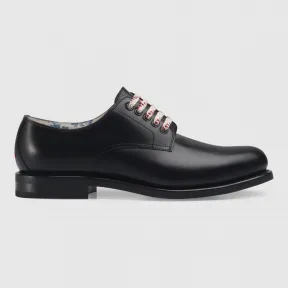 古驰/Gucci 黑色皮革系带鞋 547656 0GQ00 1000