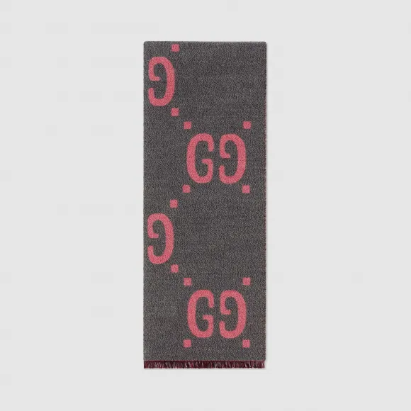 古驰/Gucci 双G提花羊毛真丝混纺围巾 558007-3G636-1272