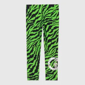 古驰/Gucci 儿童荧光斑马纹印花紧身裤 558283 4K442 1067