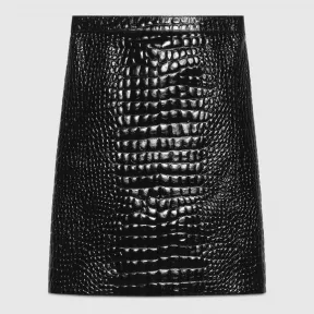 古驰/Gucci 鳄鱼纹印花皮革铅笔裙 564411 XNADA 1000