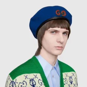 古驰/Gucci GG 贴饰羊毛贝雷帽 577862_3HH96_4060