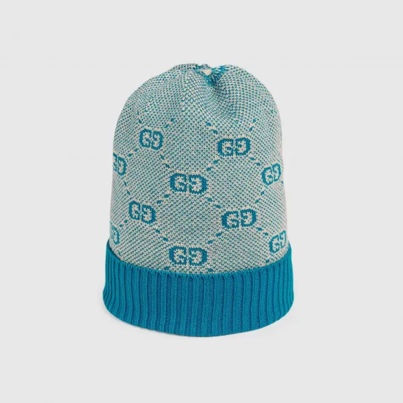 古驰/Gucci 婴儿GG棉毛混纺针织帽 584894_3K237_4478