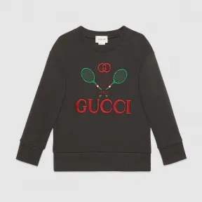 古驰/Gucci 儿童 网球刺绣卫衣 586138 XJBHC 1073