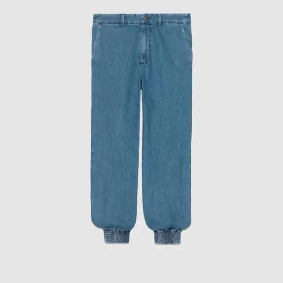 古驰/Gucci 牛仔布慢跑长裤 595531 XDAXH 4009