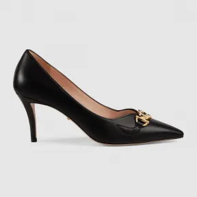 古驰/Gucci Zumi系列中跟皮革浅口鞋 596860 C9D00 1000