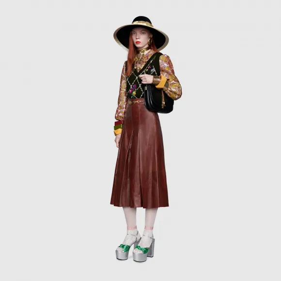 古驰/Gucci 皮革裙裤 605354_XNAIX_6058