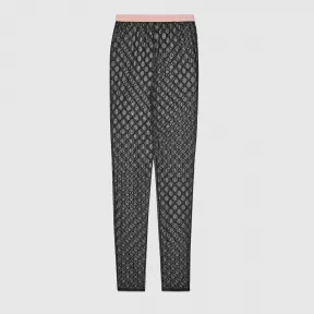 古驰/Gucci 女士 GG刺绣薄纱紧身裤 631750-XJBVY-1000