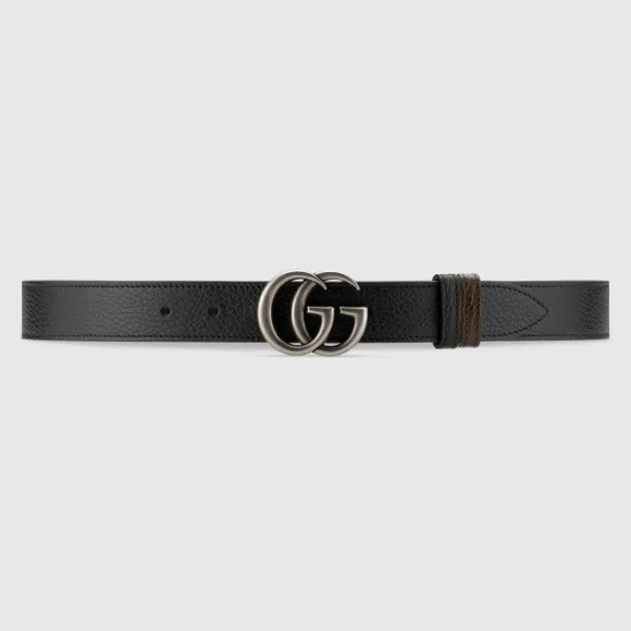 古驰/Gucci 双G带扣双面窄版腰带 643847-CAO2N-1062