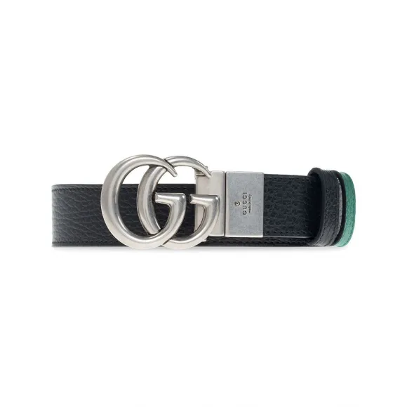 古驰/Gucci 黑色 小牛 皮质|金属 男士 腰带 643847-CAO2N-1080
