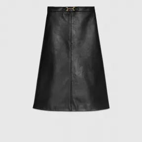 古驰/Gucci 双G皮裙 659232-XN336-1000