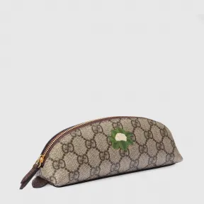 古驰/Gucci 饰花椰菜印花GG Supreme帆布笔袋 662129-2ZYCG-8661 