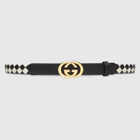 古驰/Gucci 互扣式 G 编织腰带 678461-UFFAC-9063