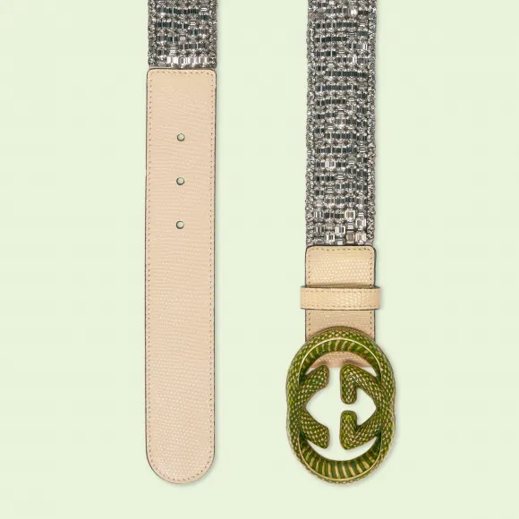 古驰/Gucci Interlocking G蜥蜴皮腰带 710100-FAAK7-1142 