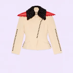 古驰/Gucci 羊毛绸缎夹克衫 711467-Z8A9N-9780