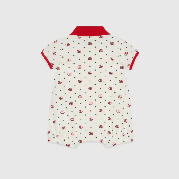 古驰/Gucci 婴儿双G棉质连身衣 718010-XJE3F-9275