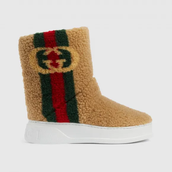 古驰/Gucci 女士交织G网格靴子 721058-FAA1F-7404
