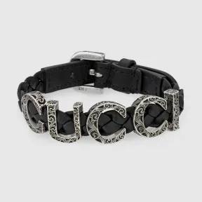 古驰/Gucci Gucci Garden纹银标志皮革手带 728966-JAADO-8131