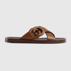 古驰/Gucci 男式Interlocking G滑块凉拖 738471-US000-2535