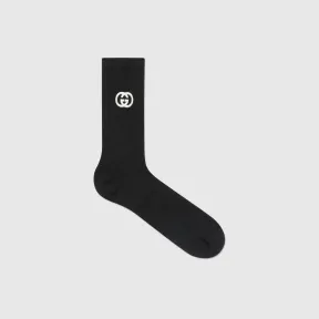 古驰/Gucci 互扣GG棉质混纺袜 743149-4G492-1000