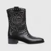 古驰/Gucci 女式双 G 铆钉靴子 750508-AAA5R-1000