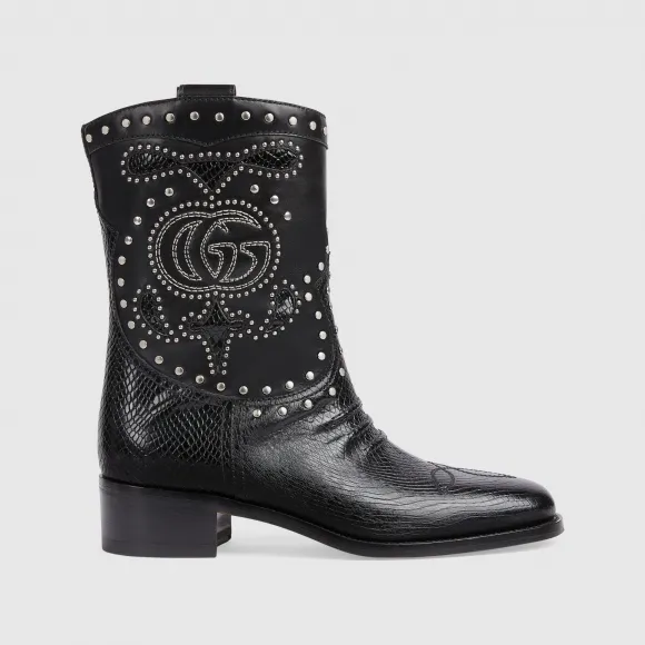 古驰/Gucci 女式双 G 铆钉靴子 750508-AAA5R-1000