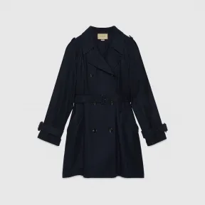 古驰/Gucci 海军蓝色羊绒风衣 752561-Z8BH8-4440