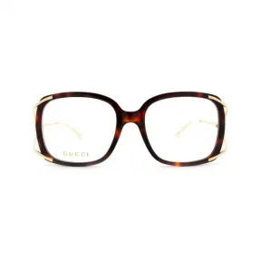 古驰/Gucci 互扣式 G 金色 Mix Havana 方形眼镜 GG0648O002