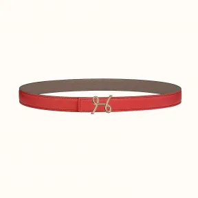 爱马仕/Hermes H Cursives皮带扣&双面皮腰带24毫米 H081728CDZ2-H052150CAED080