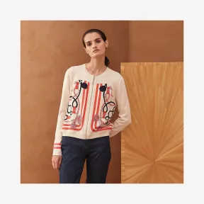 爱马仕/Hermes “Cordelieres”twillaine拉链开衫 H0E2827DF9136