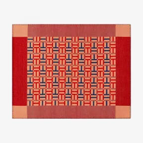 爱马仕/Hermes 橙色 Avalon Facade毛毯 H103027M_05