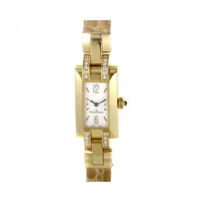 积家/Jaeger LeCoultre  18k黄金镶钻，镶嵌24颗顶级钻石0.41克拉 手动机械机芯 女表 Q4601481