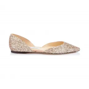 Jimmychoo/吉米周 朦胧粗粒闪粉尖头平底鞋  ESTHERFLATWBD005977