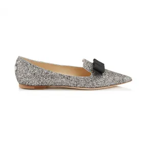 Jimmychoo/吉米周 蝴蝶结细节轻摩卡斑点闪光尖头趾平底鞋 GALAKSZ022963