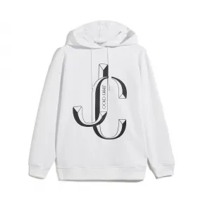 Jimmychoo/吉米周 JC 品牌 logo 款白色棉质宽松连帽衫  JCHOODIES005080898