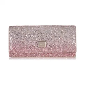Jimmychoo/吉米周 冰白金色火烈鸟色渐变闪粉迷你包  LILIAVOG0C6362