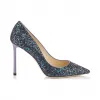 Jimmychoo/吉米周 汽油粗闪光织物尖趾高跟鞋 ROMY100CGF030003