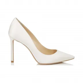 Jimmychoo/吉米周 象牙色缎面尖头浅口鞋 ROMY100SAT080002