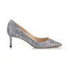 Jimmychoo/吉米周 泡泡糖混色粗粒闪粉面料尖头高跟鞋  ROMY60CGF0C6944