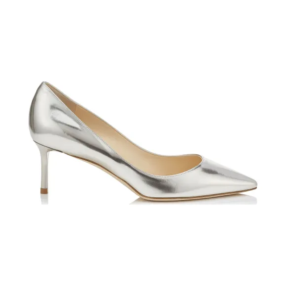 Jimmychoo/吉米周 银色镜面皮革尖头浅口鞋 ROMY60MLEAA0009