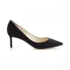 Jimmychoo/吉米周 黑色麂皮尖头高跟鞋  ROMY60SUE010003