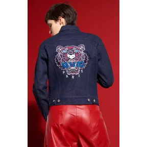 凯卓/Kenzo 女士 海军蓝 夹克 老虎牛仔夹克 F662BL2186ET.76.L