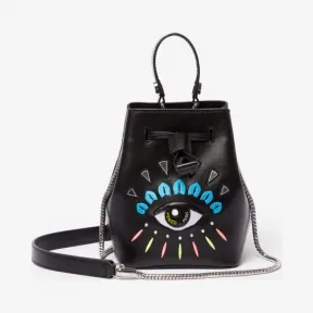 凯卓/Kenzo 黑色 水桶包 眼睛皮革水桶包 F852SA603L22.99B.TU