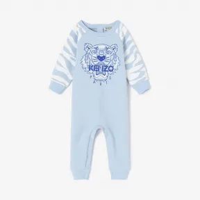 凯卓/Kenzo 男孩 天蓝色 连体衣 老虎条纹Babygrow L76Z32507G03.64.12M